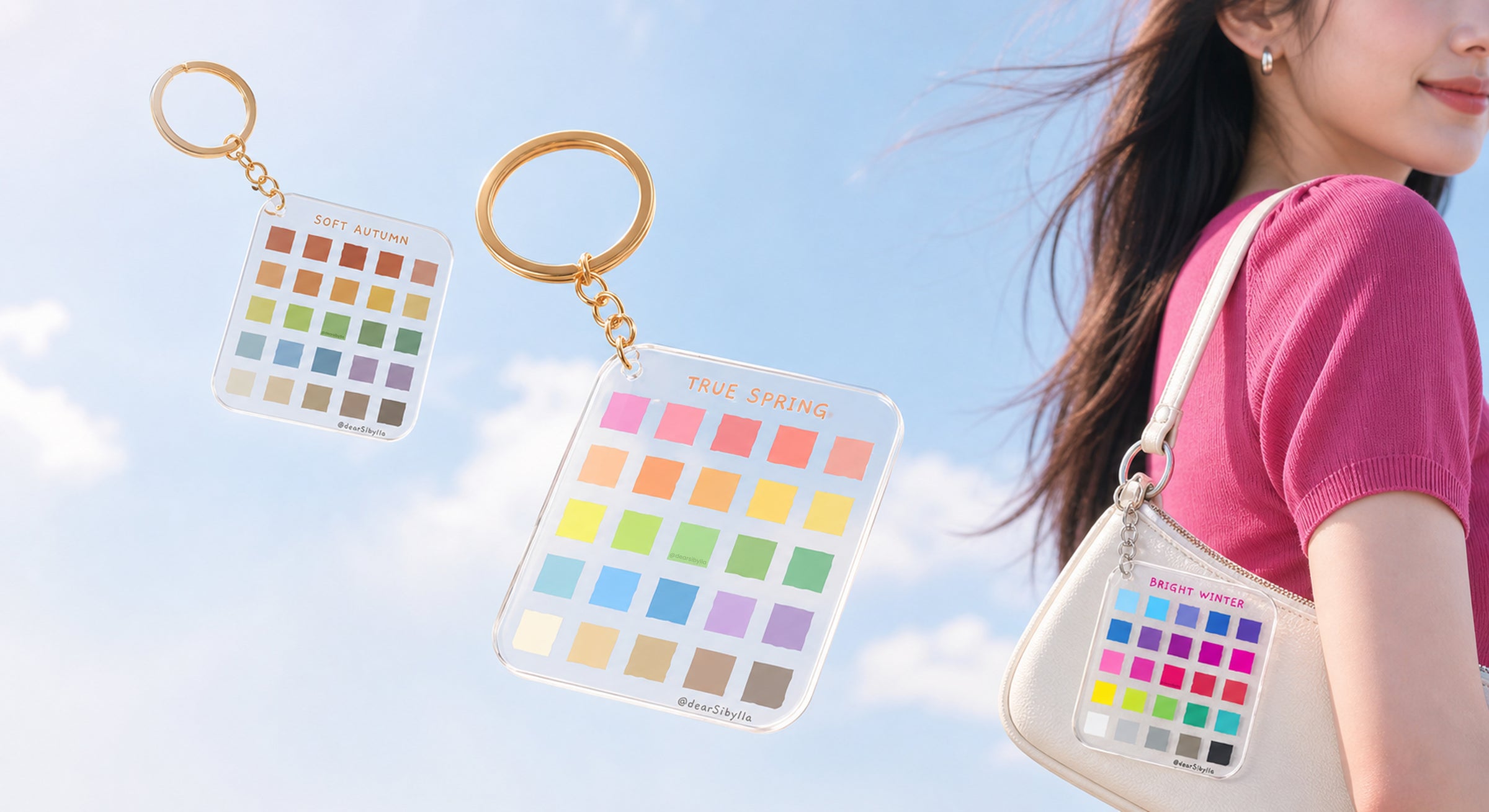 Dear Sibylla seasonal color palette keychain